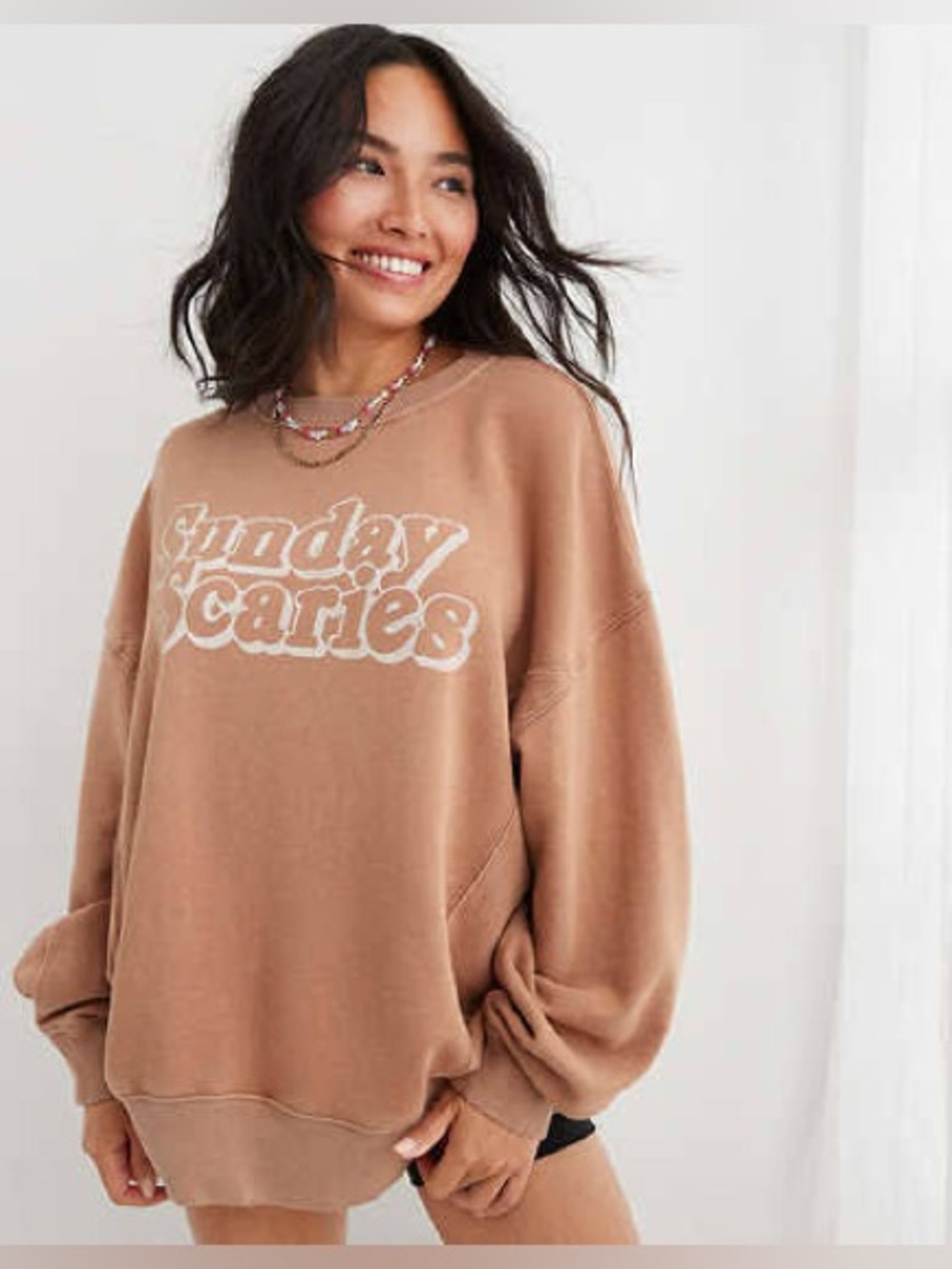 Aerie Sunday Scaries Graphic Sweatshirt Jogger Matching Set, XS